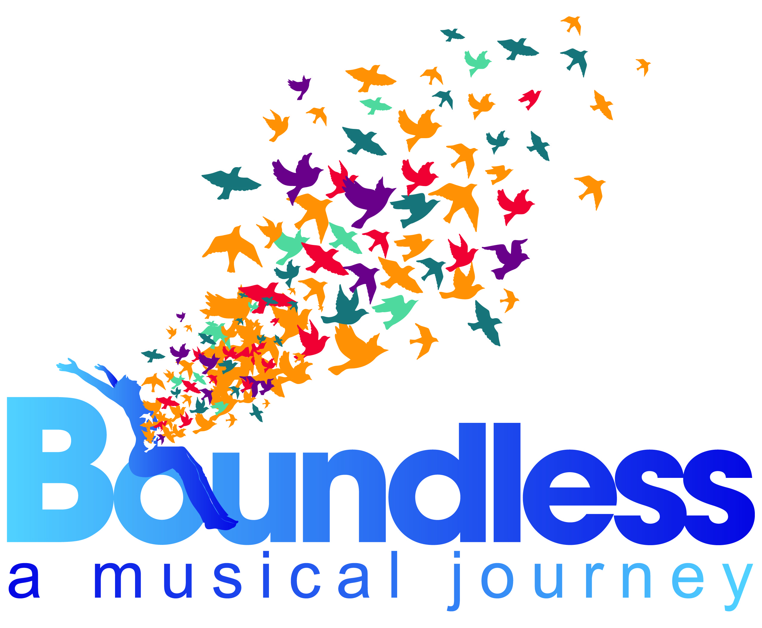 Boundless a musical journey logo with birds flying. 