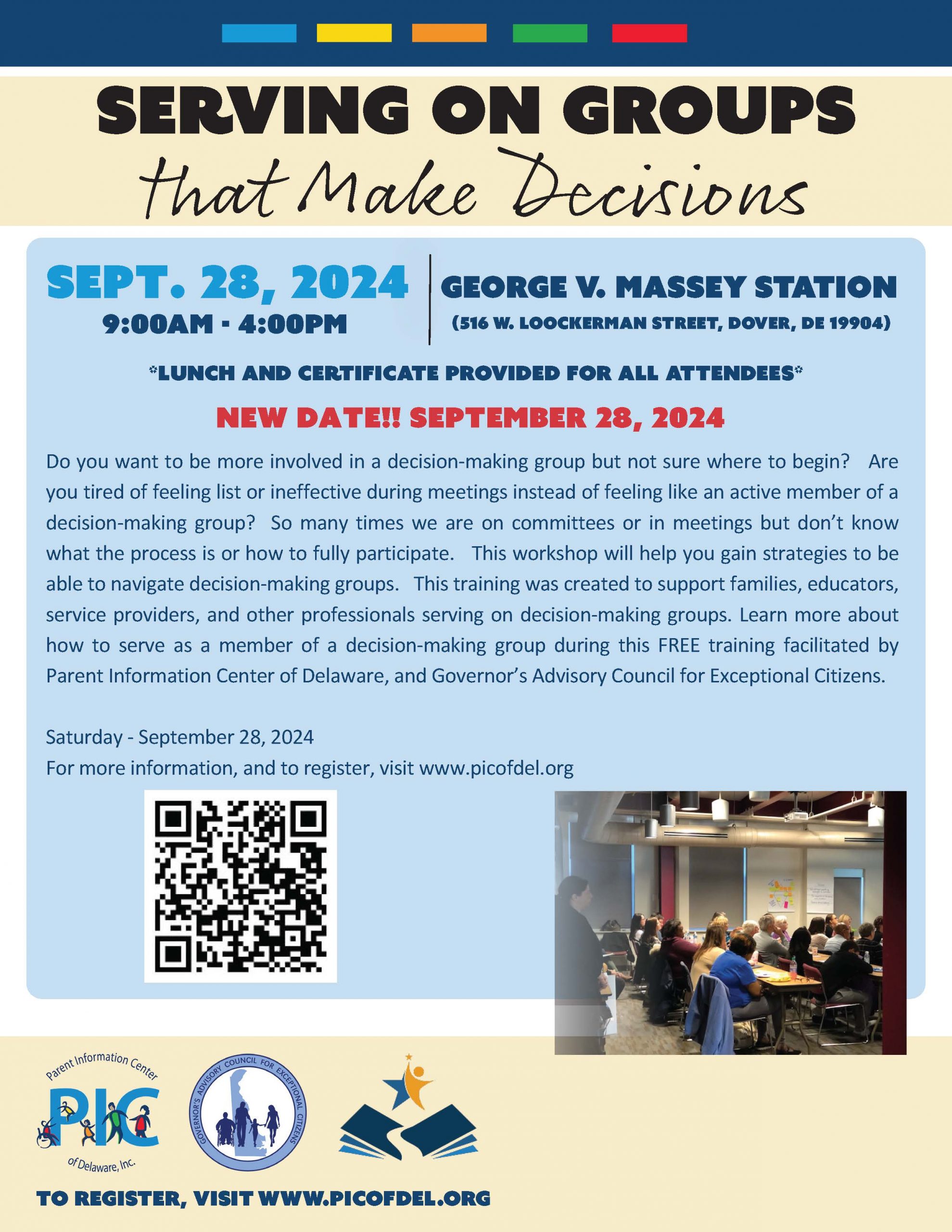Serving on Groups that Make Decisions- Join GACEC and PIC of DE on September 28th. 